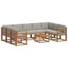 vidaXL Conjunto de sof&aacute;s de exterior 10 uds. Gris Natural y Claro
