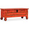 vidaXL Baúl de almacenaje de madera maciza de mango 101x39x42 cm rojo