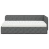 vidaXL Estructura de cama en esquina Gris oscuro 90 x 200 cm tela