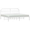 vidaXL Estructura cama sin colch&oacute;n con cabecero metal blanco 200x200cm