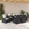 vidaXL Conjunto de Comedor de Jard&iacute;n 7 pcs Negro rat&aacute;n sint&eacute;tico