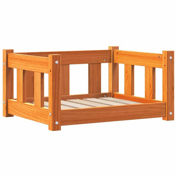 vidaXL Cama para perro con almacenamiento Marrón cera 55 x 45 x 28 cm