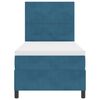 vidaXL Cama Box Spring LED Azul Oscuro 90 x 190 cm Terciopelo