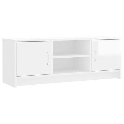 vidaXL Mueble de TV madera de ingeniería blanco brillo 102x30x37,5 cm