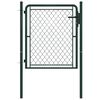 vidaXL Puerta de jard&iacute;n de acero 100x100 cm verde