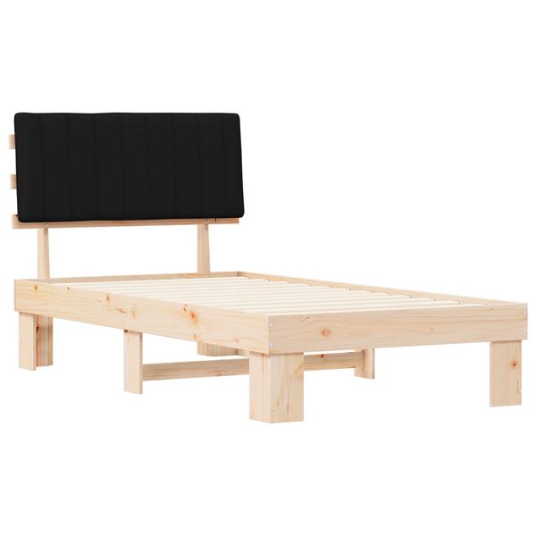 vidaXL Estructura de Cama con Cabecera Tapizada Negro 100 x 200 cm