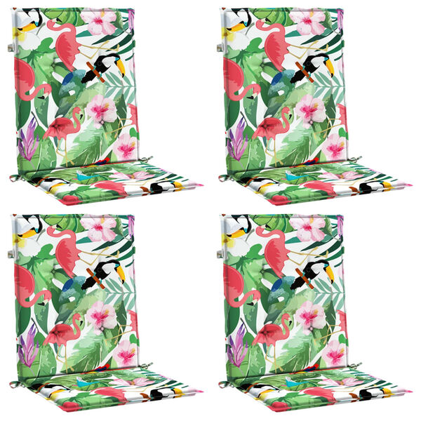 vidaXL Cojines para silla con respaldo bajo 4 uds tela multicolor