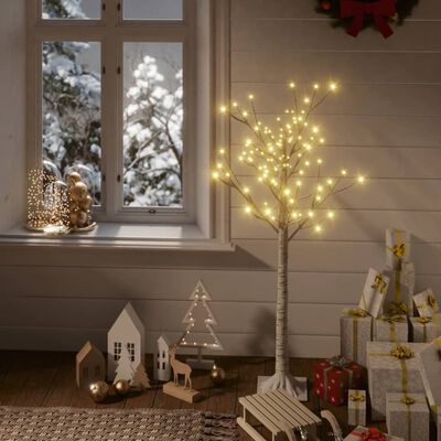 vidaXL Árbol de Navidad LED blanco cálido sauce interior exterior 1,2m