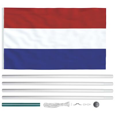 vidaXL Bandera de Holanda y mástil de aluminio 6,2 m