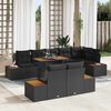 vidaXL Conjunto de sof&aacute; de jard&iacute;n 9 pcs Negro Polirat&aacute;n
