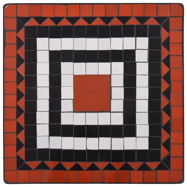 vidaXL Mesa y sillas bistr&oacute; 3 pzas mosaico cer&aacute;mica terracota y blanco