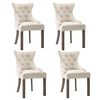 vidaXL Sillas de comedor 4 unidades tela beige