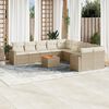 vidaXL Set de sof&aacute;s de jard&iacute;n 11pzas con cojines rat&aacute;n sint&eacute;tico beige