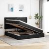 vidaXL Cama con almacenamiento y LED Negro 160 x 200 cm Poli&eacute;ster