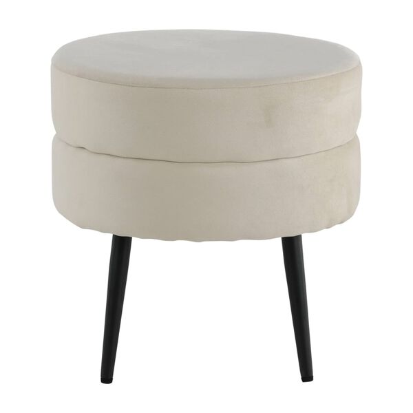 Venture Home Puf Pot terciopelo negro y beige claro 40x40x40 cm