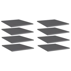vidaXL Estante estanter&iacute;a 8 uds contrachapada gris brillo 40x50x1,5 cm