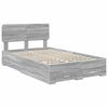 vidaXL Estructura de cama con cabecera Gris Sonoma 120 x 190 cm