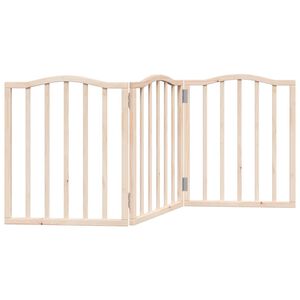 vidaXL Puerta para perros plegable 3 paneles madera de &aacute;lamo 150 cm