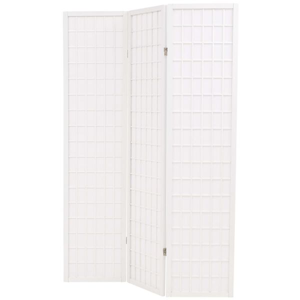 vidaXL Biombo plegable 3 paneles estilo japon&eacute;s 120x170 cm blanco