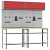 vidaXL Conjunto de banco de trabajo 8 uds. Rojo y Gris