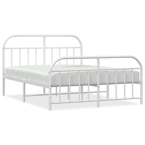 vidaXL Estructura cama sin colchón con estribo metal blanco 183x213 cm