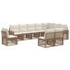 vidaXL Conjunto de sof&aacute;s de jard&iacute;n 10 uds. Beige y blanco crema