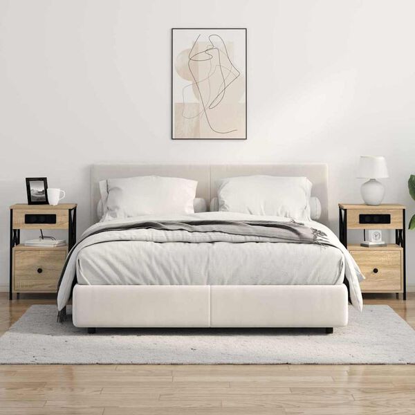 vidaXL Armario de Noche con caj&oacute;n Roble Sonoma 40 x 31 x 60 cm