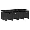 vidaXL Set de comedor de jard&iacute;n 9 pzas y cojines rat&aacute;n sint&eacute;tico negro