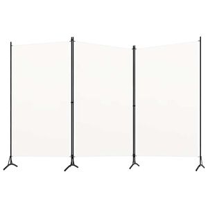 vidaXL Biombo divisor de 3 paneles tela blanco 260x180 cm