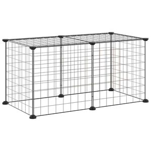vidaXL Jaula para mascotas de 8 paneles acero negro 70x35x35cm