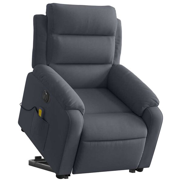 vidaXL Sill&oacute;n de masaje reclinable elevable terciopelo gris oscuro