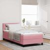 vidaXL Cama Box Spring LED con colch&oacute;n Rosa 90 x 190 cm Terciopelo