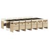 vidaXL Set comedor de jard&iacute;n con cojines 13 pzas rat&aacute;n sint&eacute;tico beige