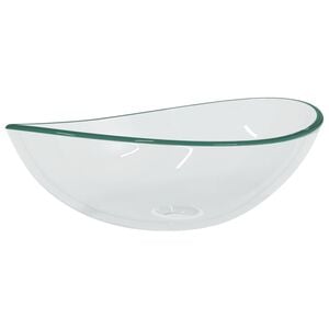vidaXL Lavabo de vidrio templado transparente 54,5x35x15,5 cm