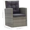 vidaXL Set de comedor de jardín 5 pzas y cojines ratán sintético gris
