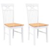 vidaXL Sillas de comedor 2 unidades madera maciza de caucho blanco