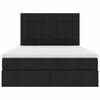 vidaXL Cama con almacenamiento y LED Negro 140 x 200 cm Poli&eacute;ster
