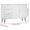 vidaXL Aparador MOLDE madera maciza de pino blanca 113x40x80 cm