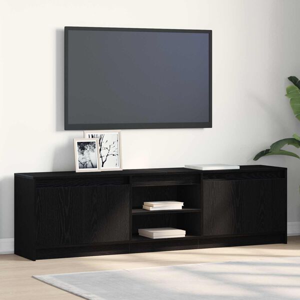 vidaXL Unidades de TV 2 pcs Negro 180 x 34 x 50 cm