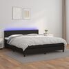 vidaXL Cama box spring colchón y LED cuero sintético negro 180x200 cm