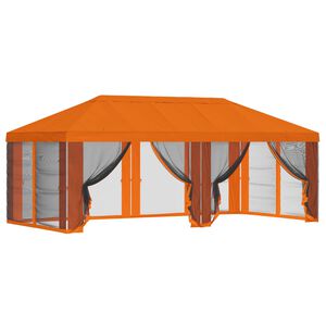 vidaXL Funda de Gazebo con Paredes Laterales 6 x 3 m Naranja Poli&eacute;ster