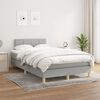 vidaXL Cama box spring con colch&oacute;n tela gris claro 120x190 cm