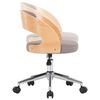 vidaXL Silla de oficina giratoria de madera curvada y tela gris taupe