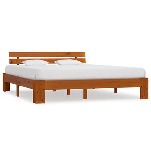 vidaXL Estructura cama sin colch&oacute;n madera pino marr&oacute;n miel 180x200 cm