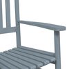 vidaXL Silla mecedora con mesa plegable madera maciza de &aacute;lamo gris