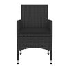 vidaXL Set comedor de jard&iacute;n 3 pzas y cojines rat&aacute;n sint&eacute;tico y vidrio