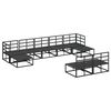 vidaXL Conjunto de sof&aacute; de jard&iacute;n con coj&iacute;n 9 pcs Negro Aluminio