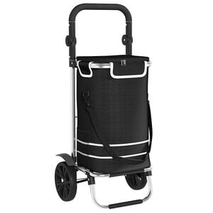 vidaXL Carro de compras Negro 36,5 x 46,5 x 100,5 cm Tela Oxford