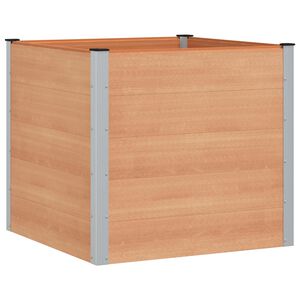 vidaXL Arriate elevado Marr&oacute;n 100 x 100 x 91 cm WPC y Aluminio