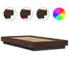 vidaXL Estructura cama con luces LED madera marr&oacute;n roble 75x190 cm